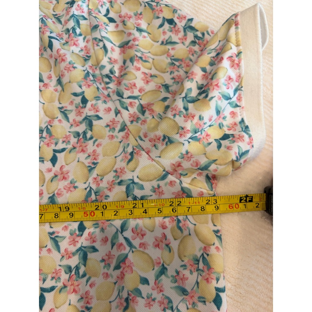 Walter Hagen Scalloped Collar Golf Polo Fresco Lemon Floral Top 2XL Clubhouse - Picture 7 of 8